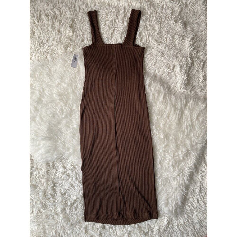 Old Navy Ribbed Midi Dress in Brown, Size Petite XS - Picture 2 of 9